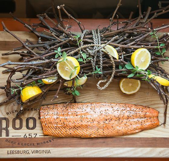 Peppered Salmon Smoked with Local  Grape Vine - 10-6oz portions